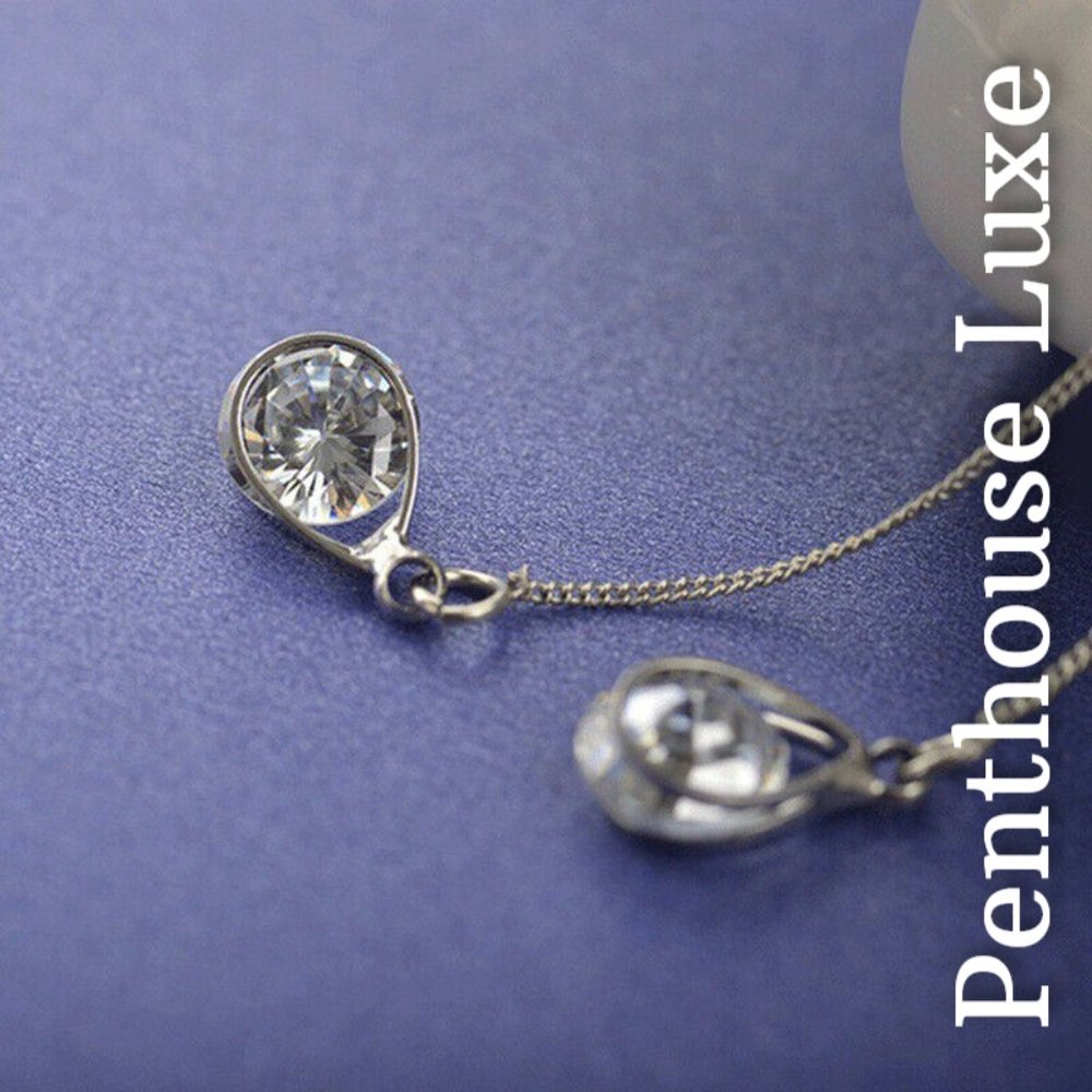 Long Drop Chain Threader Earrings - Picture 2 of 6